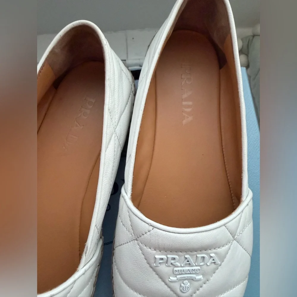 PRADA White Quilted Leather Espadrilles 🤍 - Picture 8 of 16